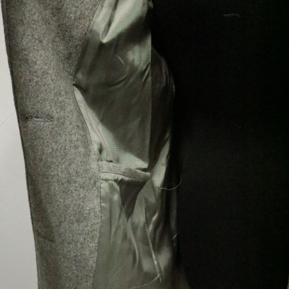 VTG ALORNA Gray Wool 3-Button Long Coat Sz LG - Picture 5 of 6